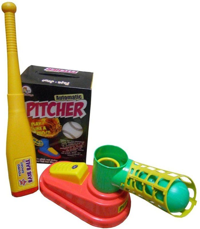 Goyal's Automatic Plastic Pitcher Power Shot Game, Unbreakable, Includes 1 Bat, 3 Balls  (Multicolor)