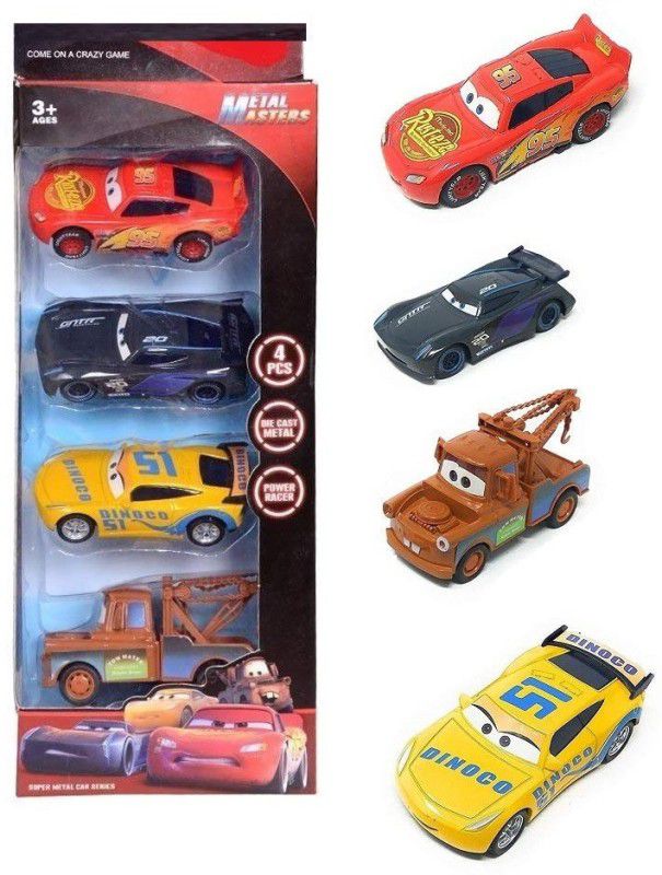 TMG Metal Master cars3 die cast with Pull Back Function Set of 4 Best Toy Gift for Kids  (Red, Pack of: 1)