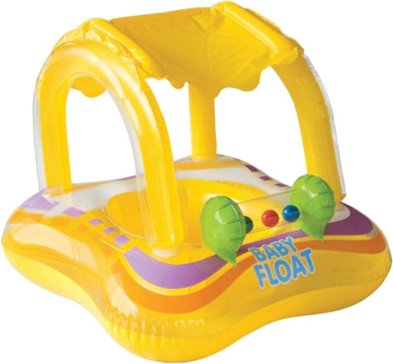 VW Intex VW Inflatable Baby Float With Sunshade Canopy, SIZE : 32" X 26"(81cm x 66cm) Inflatable Pool Accessory  (Multicolor)