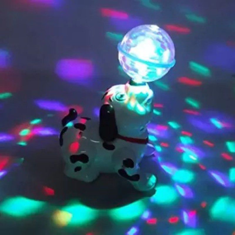 white devil Dancing Dog Toys for Kids - 360° Body Spinning Dog Toy with LED Lights Flashing  (White)