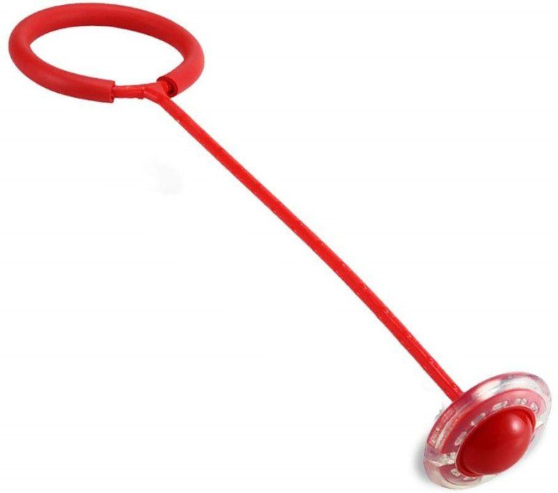IRIS Skip Ball, Jump Ropes, Ankle Skip One-Legged Red Jumping Ring  (Red)
