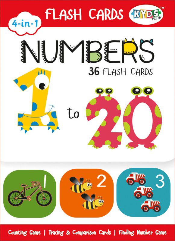 Kyds Play Numbers - Wipe & Clean Activity Flash Cards for Kids  (White)
