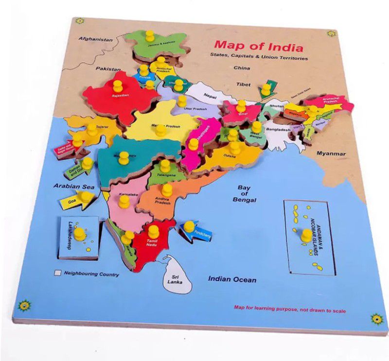 Cyrus Baby Gift Indian Map /Board Game/Educational/Learning Game for Kids Accessories  (Multicolor)