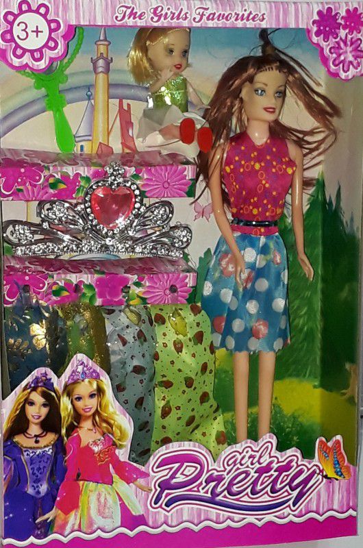 NV COLLECTION Happy Fashion Pretty Cute Doll Set with Doll Dresses  (Multicolor)