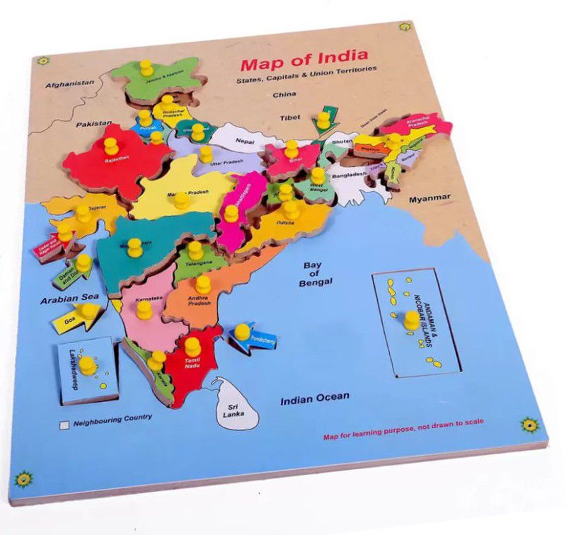 Cyrus Kids Gift Indian Map /Board Game/Educational/Learning Game for Kids Accessories  (Multicolor)