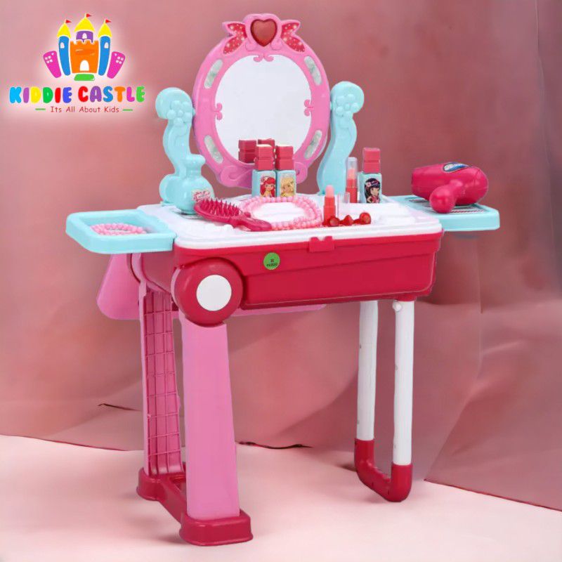 Kiddie Castle Beauty Playset with Trolley Case With Light and Sound
