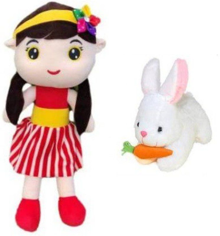 MAURYA Beautiful Sofia Doll and Rabbit combo Soft Toy for kids/Girls/BIRTHDAY GIFT - 35 cm  (Multicolor)
