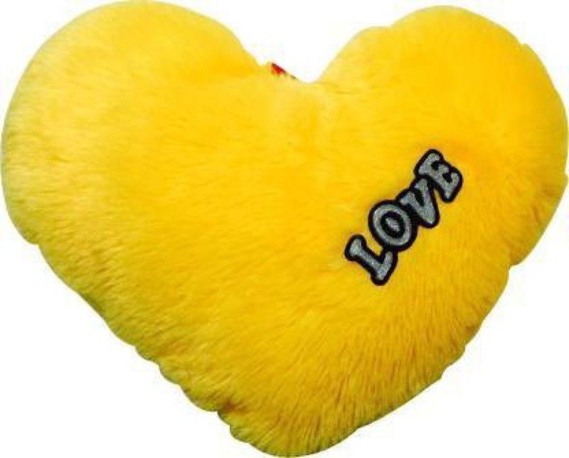Revive Love Yellow Heart Stuffed Cushion | For New Born Baby, Small Kids, Valentine's - 30 cm  (Yellow)