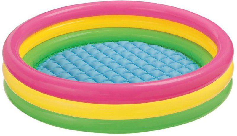 CrackaDeal Tem Round Sunglow Baby Inflatable Swimming Pool  (Blue, Red, Yellow)