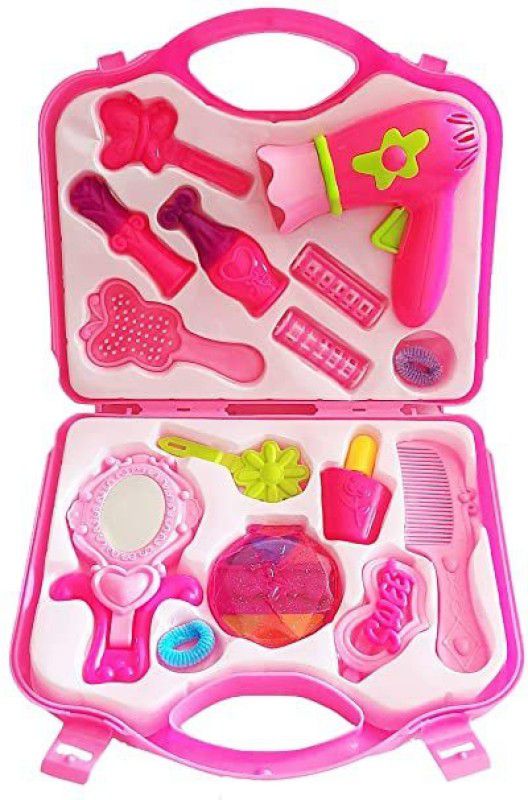 mayank & company Plastic Children Beauty Makeup Kit Pretend Play Fashion Set Toy with Suitcase