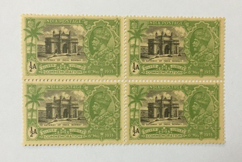 Phila Hub 1935 SILVER JUBILEE OF H.M. KING GEORGE V(GATEWAY OF INDIA)Block of 4 Stamps MNH Stamps  (4 Stamps)