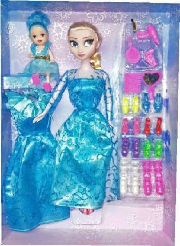 ADR PLAYZONE Princess Elsa Fashion Doll With baby doll  (Multicolor)