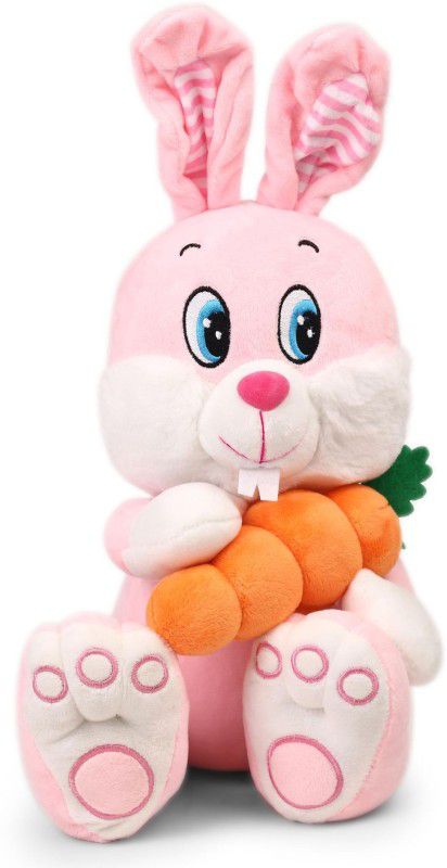 My Baby Excels Cute Pink Bunny Plush with Carrot 27 cm - 27 cm  (Pink)
