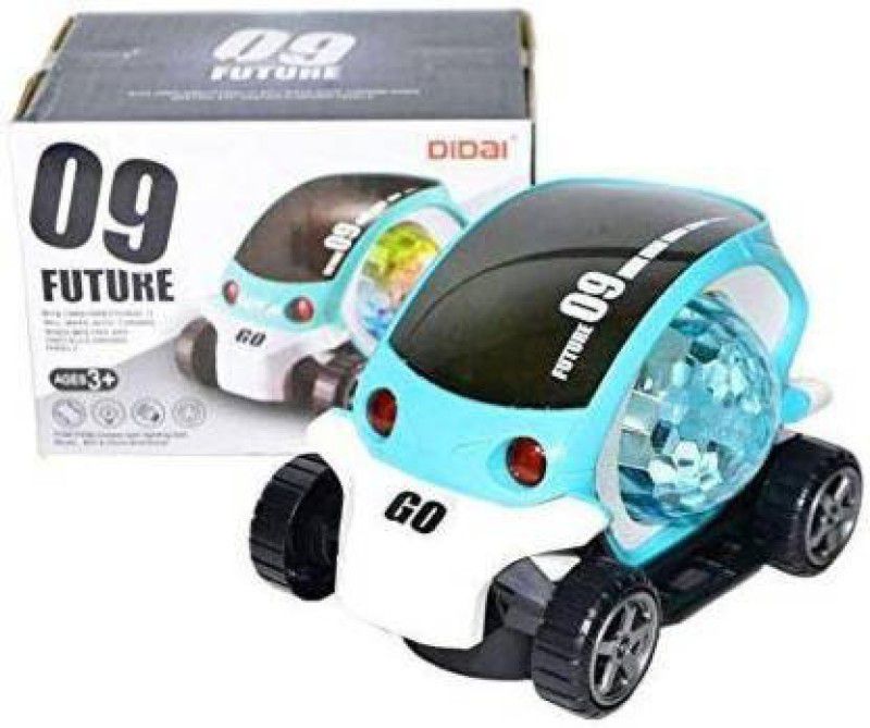 Karnavati Traders Rotating Stunt Car Toy for Kids,Bump and Go Action with 4D Lights and Music  (Multicolor)
