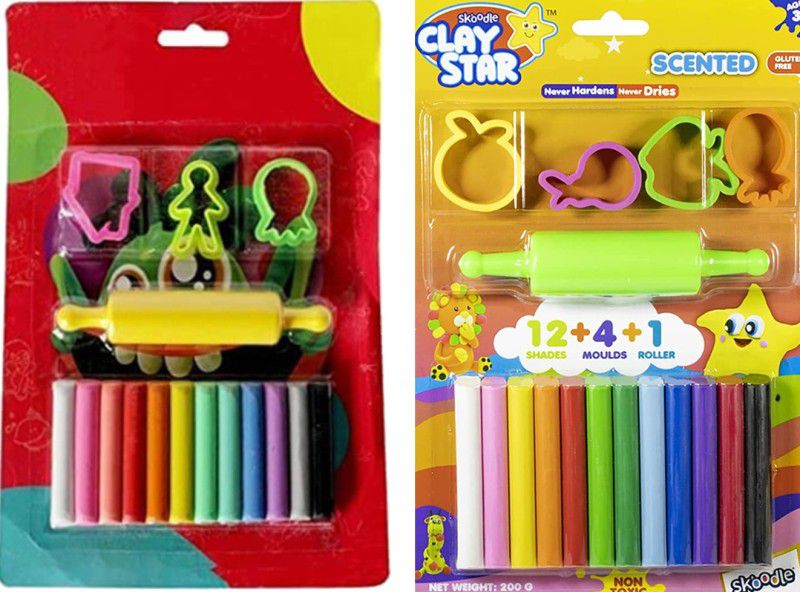 Kartual Return Gift In Bulk For Kids | Clay With 2 Moulds Clay Fun Toy, Art & Crafts