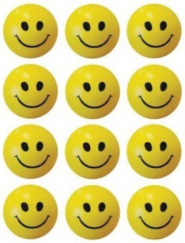 De-Ultimate Cute Smiley Stress Buster Pack Of 12 Pcs Balls - 6 cm  (Yellow)