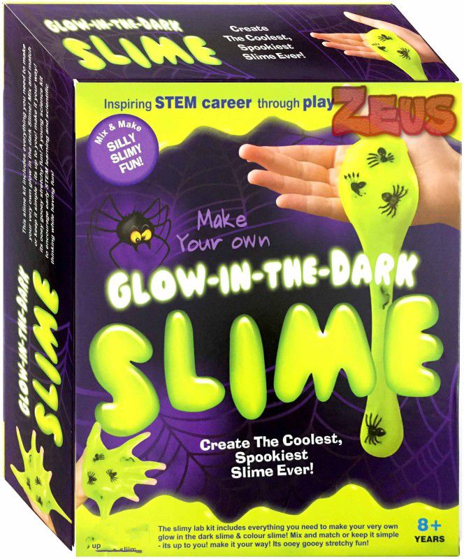 ZEUS Ekta Glow in the dark slime lab kit chemistry science experiment stretchy spooky slimy fun Do it yourself DIY Multicolor Putty Toy