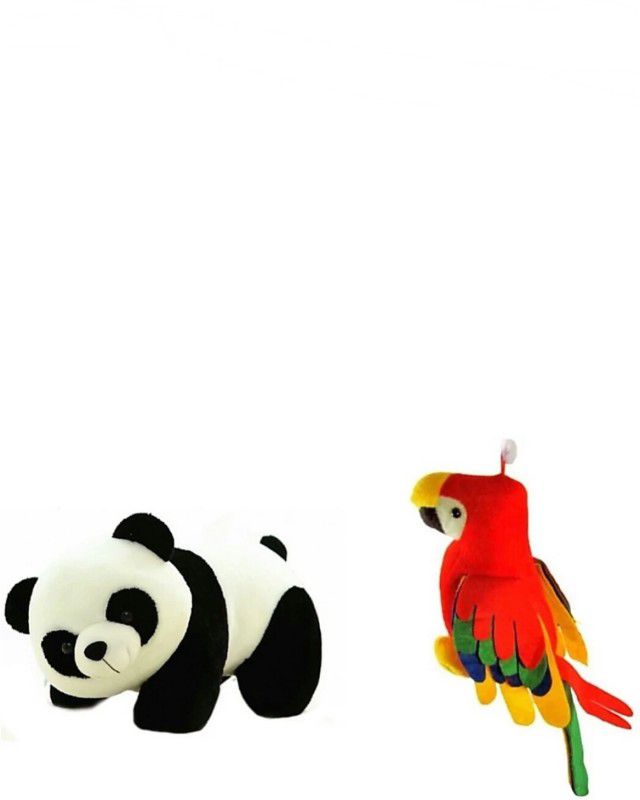soniya enterprises musical parrot-28cm and panda - 40 cm  (Multicolor)