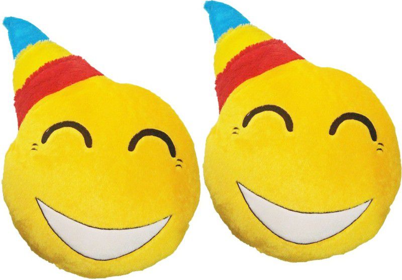 GOLDDUST VKI2xB Smiley Emoticon Decorative Cushion - 15 inch  (Multicolor)