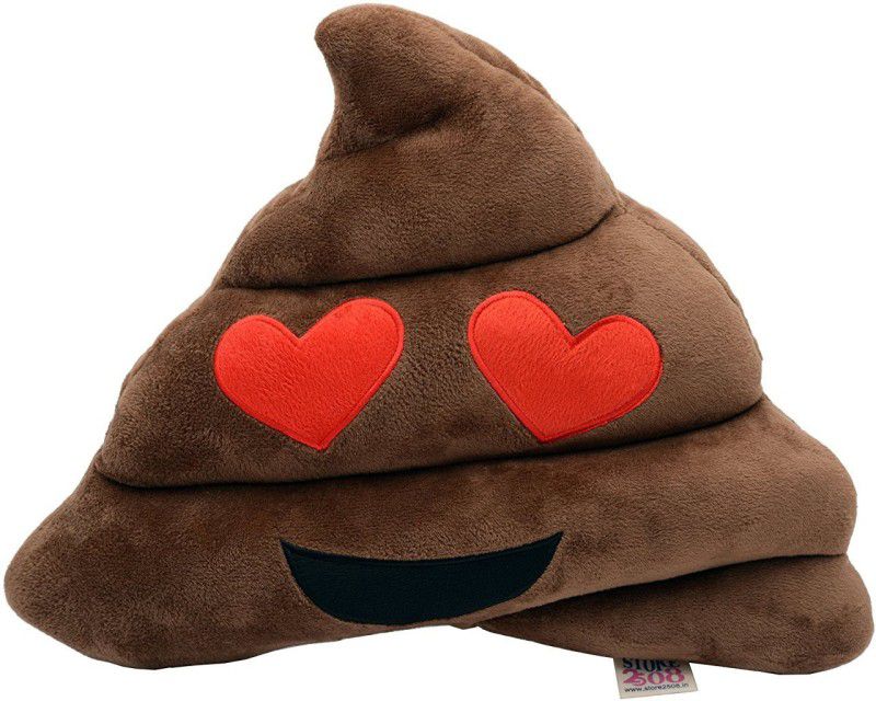 Store2508 Soft Smiley Emoticon Emoji Cushion Poop Pillow Stuffed Plush Toy (Choc Brown Design B) - 28 cm  (Brown)