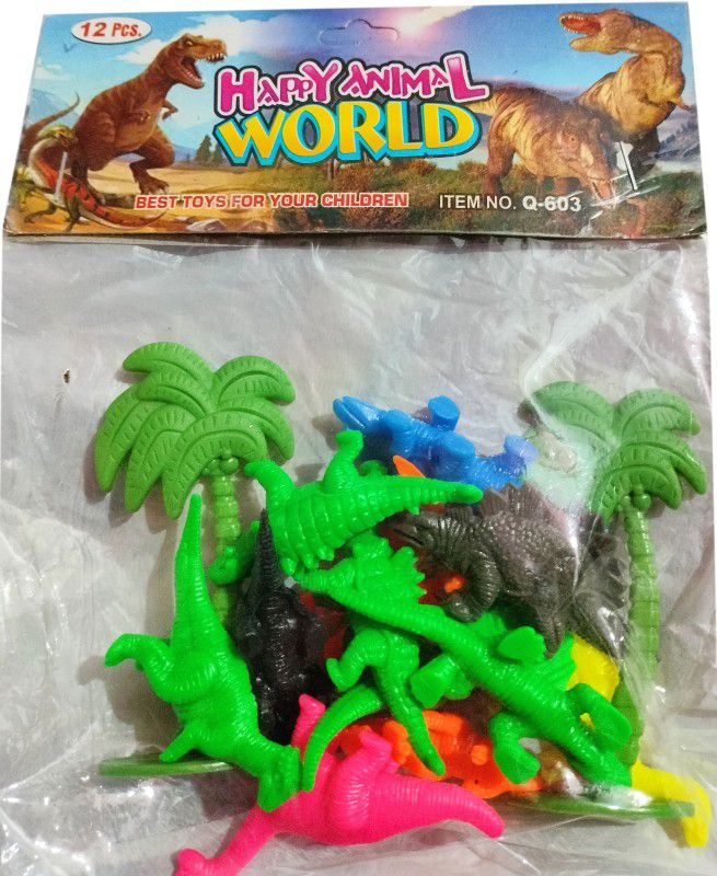 Aadhya Toys Realistic Dinosaur Animal Toy Set Small Size (Multicolor)