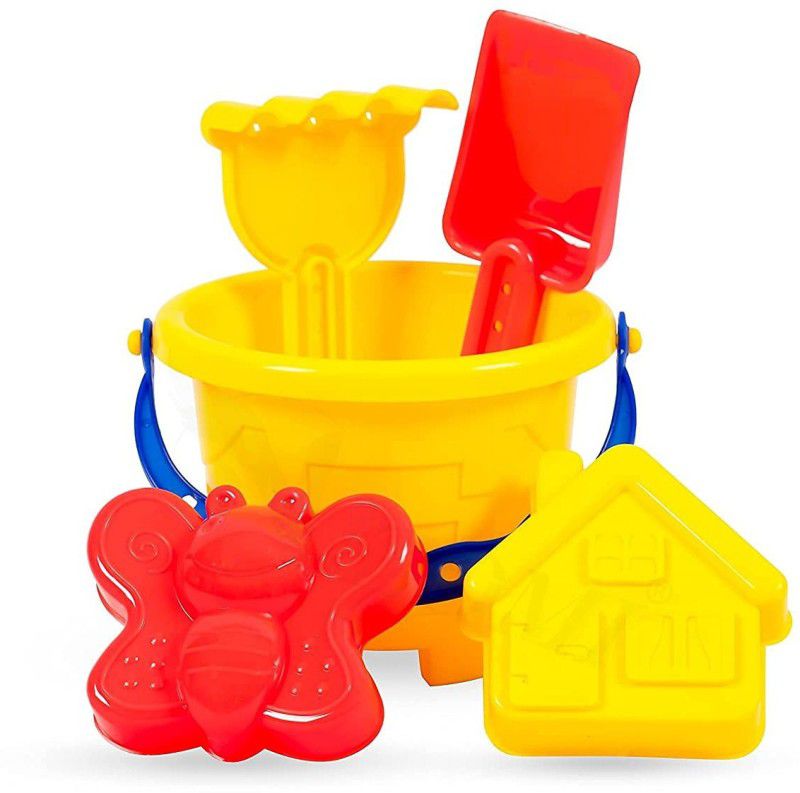 BDJ ENTERPRISE Plastic Beach Fun Set Sand Toys for Kids Includes Beautiful Tools for Kids 5 PCs  (Multicolor)