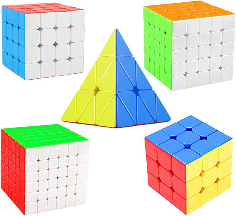 Vaniha Cube Combo Set of 3X3,4X4,5X5,6X6,Pyraminx High Speed Stickerless Cube Puzzle  (5 Pieces)