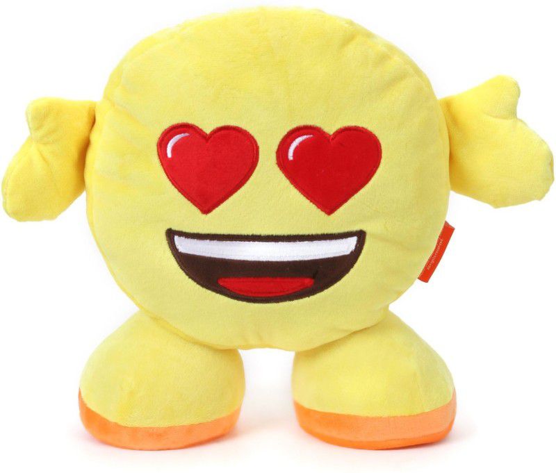 My Baby Excels Standing Emoji In Love Plush 30 cm - 30 cm  (Yellow)