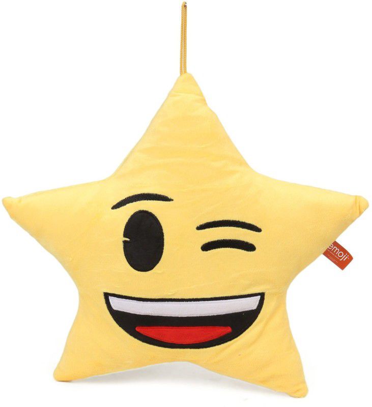 My Baby Excels Emoji Star Winking Eyes Face Plush - 30 cm  (Yellow)