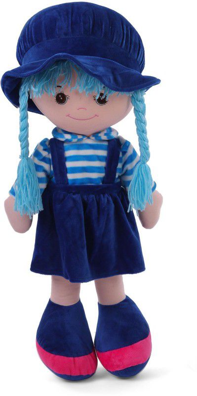 My Baby Excels Plush Doll Blue with Stripes 35 cm - 35 cm  (Blue)