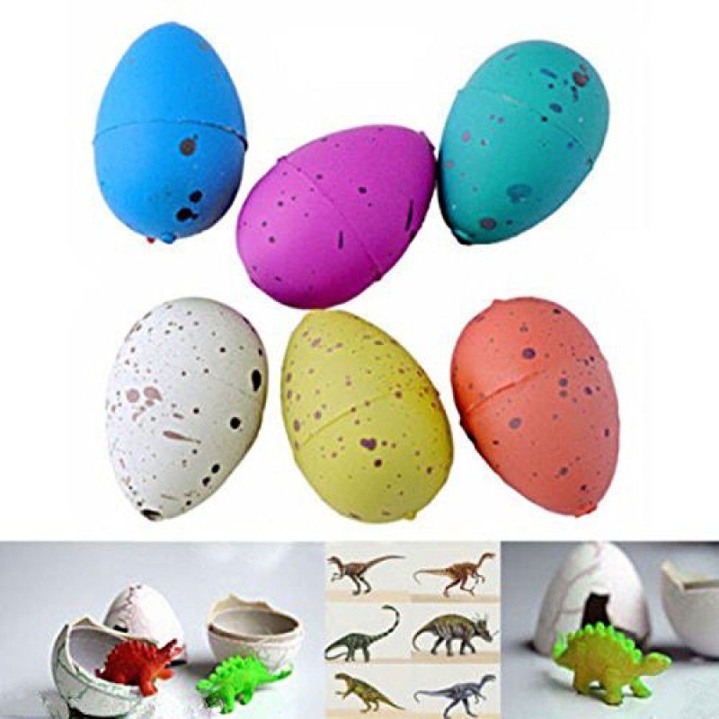 SN toy zone Sn Toy ZoneMiniature Growing Dinosaur Eggs Pack of 5 + 3 Eggs Free  (Multicolor)