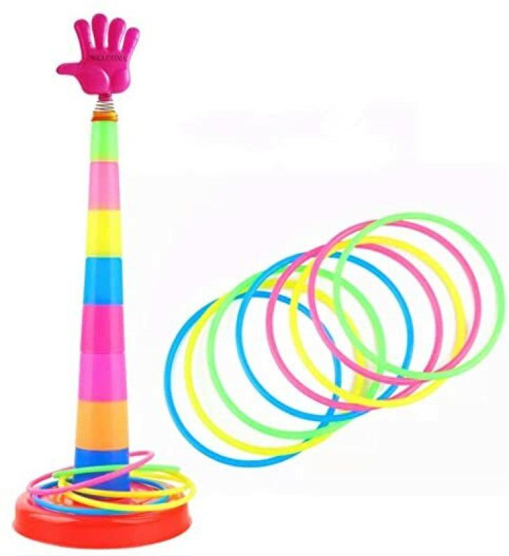 AS TOYS Plastic Hoopla Ring Toss Game Set For Kids, Ring Throw Game For Toddlers  (Multicolor)
