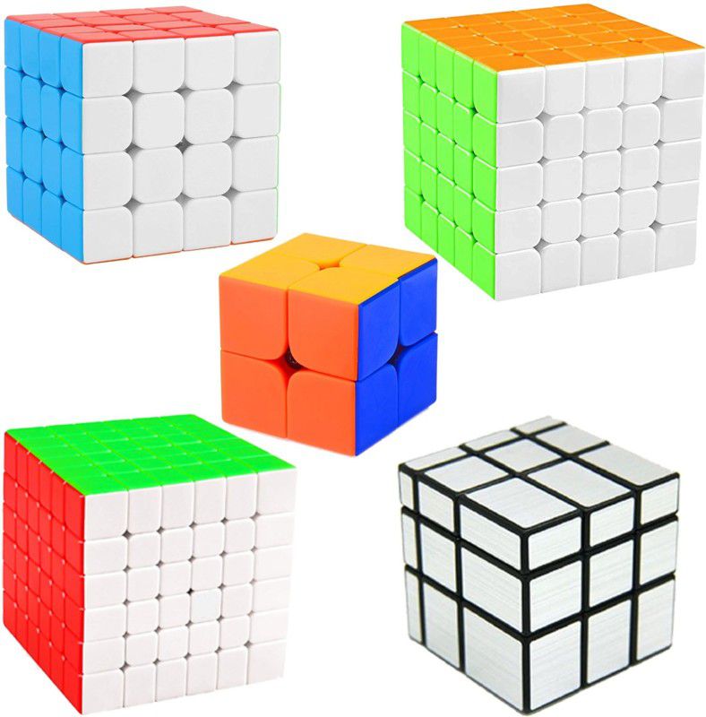 Vaniha Cube Combo of 2X2,4X4,5X5,6X6,Silver Mirror High Speed Stickerless Cube Puzzle  (5 Pieces)