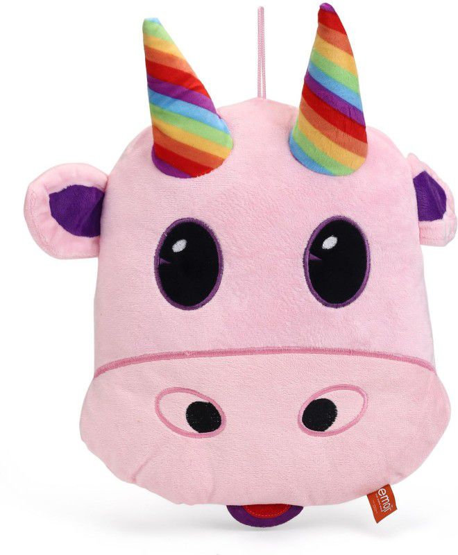 My Baby Excels Emoji Cow with Horns Face Plush - 30 cm  (Purple)