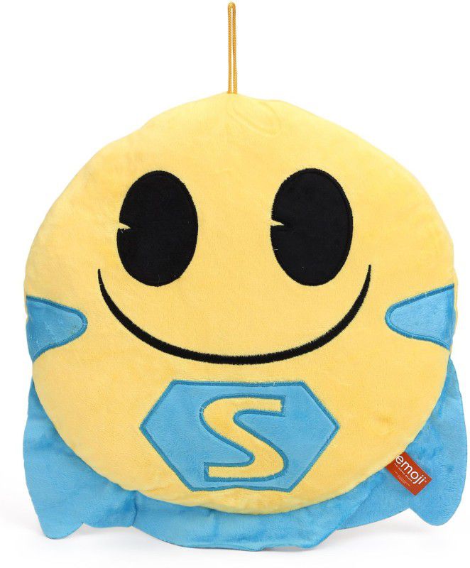 My Baby Excels Emoji S Blue Cape Face Plush - 30 cm  (Yellow, Blue)
