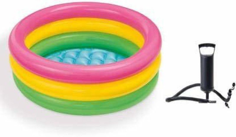 KHYALI Summer Special 2 ft Inflatable Kids Baby Pool Bath Tub with Air Pump Inflatable Swimming Pool, Inflatable Toy Pump  (Multicolor)