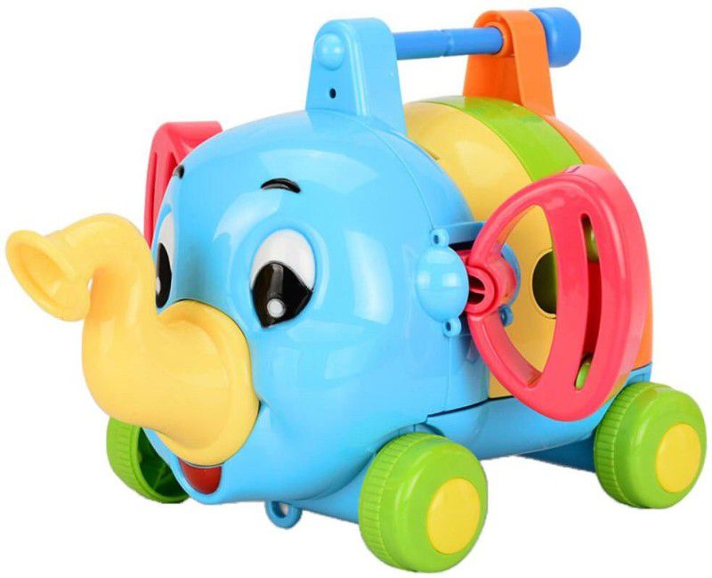Kiddale 5 in 1 Musical Instrument Blocks Elephant toy : Whistle, Rattles,Knock Piano, Harmonica and Drums, Colorful Infant toy-Multicolor  (Multicolor)