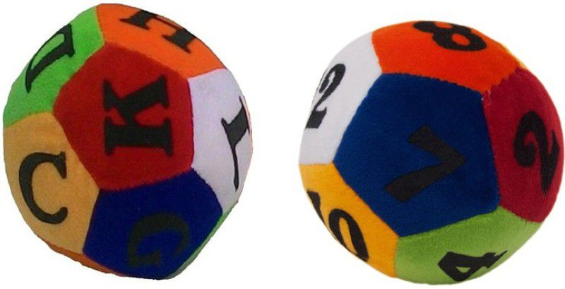 Deals India Deals India Numeric soft toy ball and Deals india Alphabet soft toy ball Combo - 12 inch  (Multicolor)