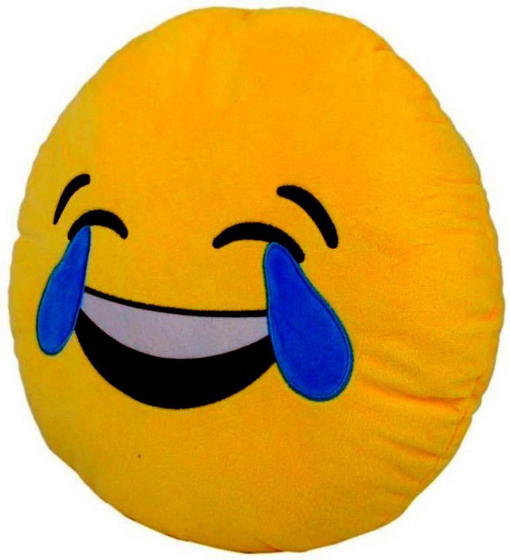 ShopTop Plush Laughing Emoji Cushion Pillow Soft Toy - 30 cm  (Yellow)