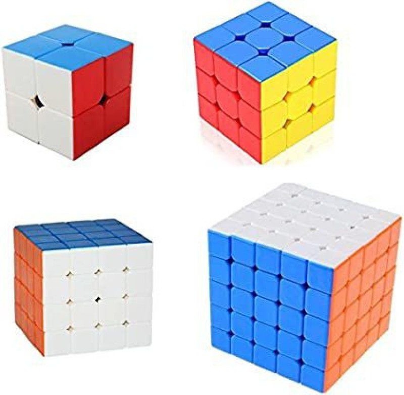 mayank & company cube combo set of 2x2 3x3 4x4 5X5 High Speed Stickerless Puzzle toy for kids  (1 Pieces)