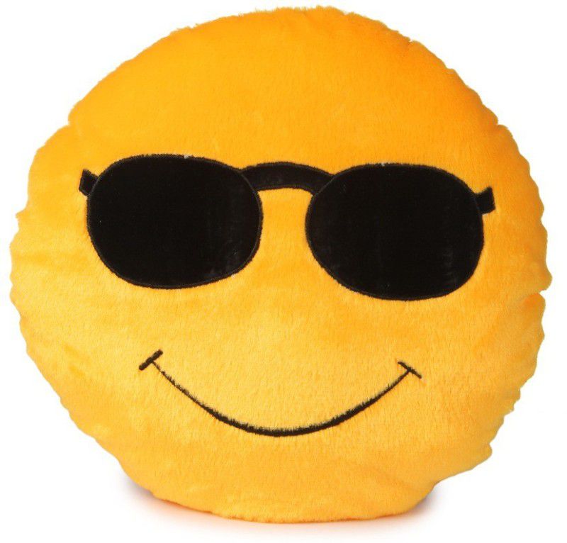 Dream Deals Cool dude smiley cushion - 20 cm  (Yellow)