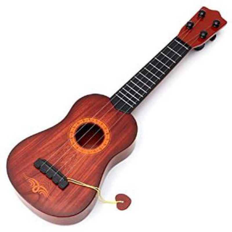 Sakshu Toys 4 string wooden finish plastic guitar for kids  (Multicolor)