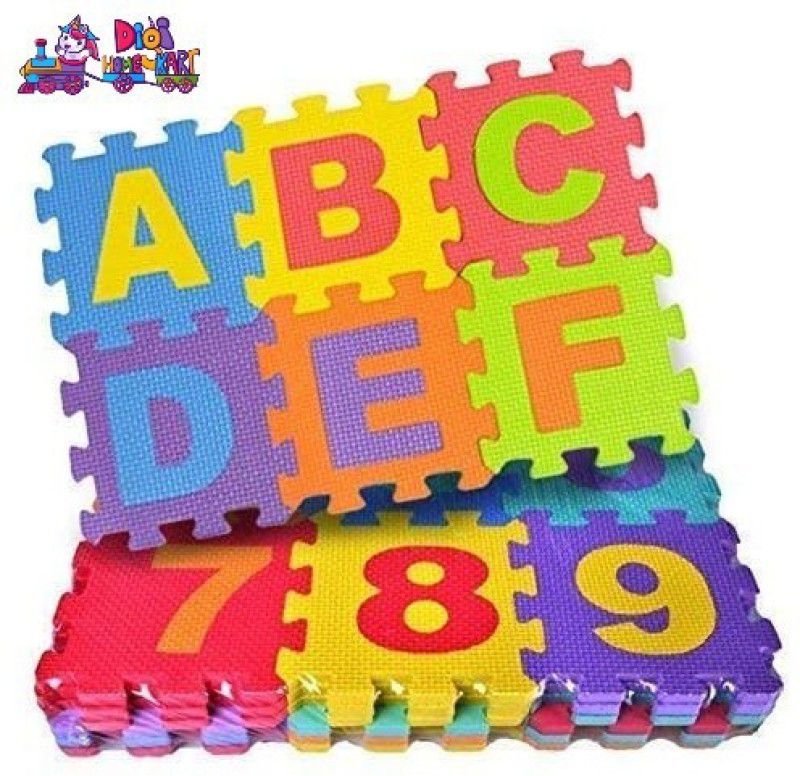 DIGI HomeKart 36 Pieces Mini Puzzle Foam Mat for Kids, Interlocking Learning Alphabet and Number Mat for Kids  (36 Pieces)