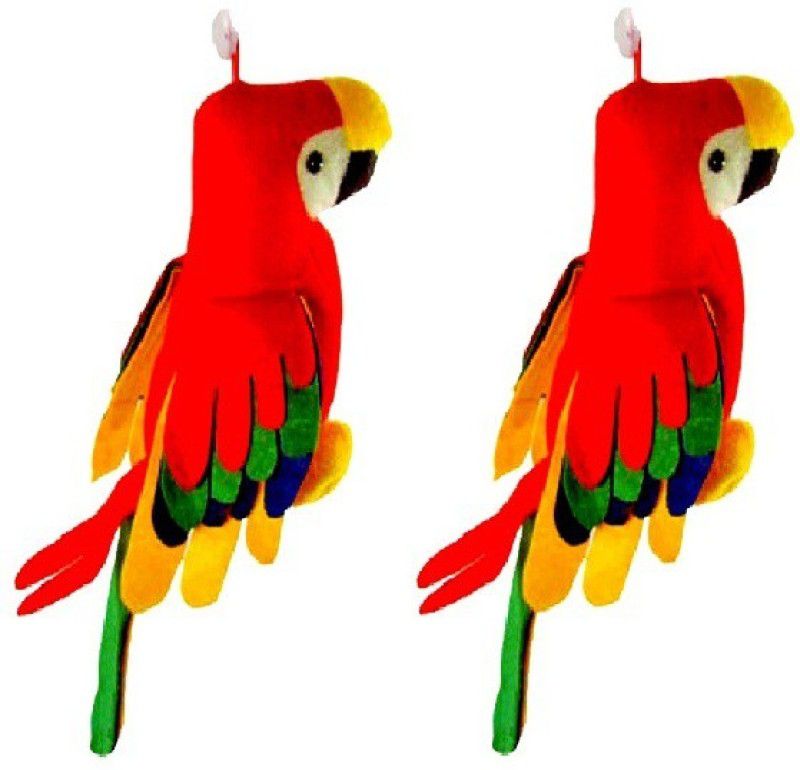 VRV Soft Toy Musical Parrot set of 2 - 15 cm  (Multicolor)