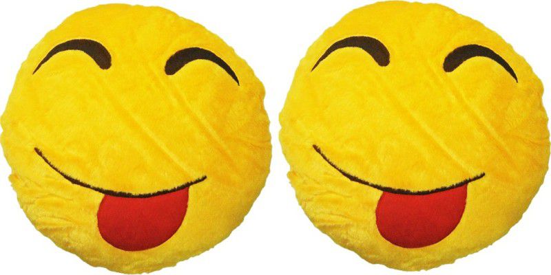 GOLDDUST VKI2xC Smiley Emoticon Decorative Cushion - 15 inch  (Multicolor)