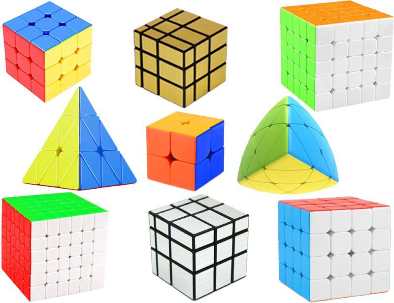 Vaniha Cube Combo 2X2,3X3,4X4,5X5,6X6,Gold Mirror,Silver Mirror,Pyraminx,Mastermorphix  (9 Pieces)