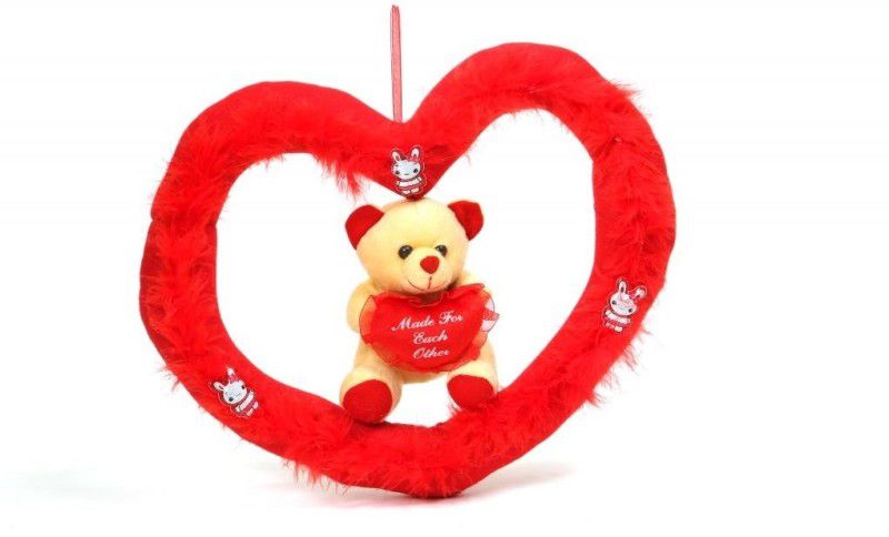 DEALbindaas Valentine Stuff Toy Teddy Bear in Heart Hanging - 30 Cms  (Multicolor)