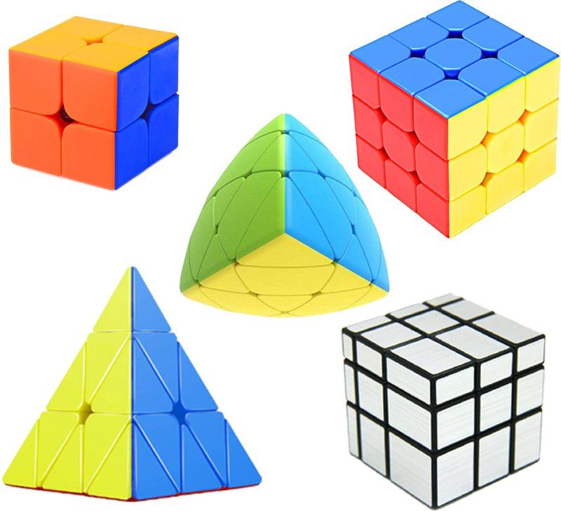 Vaniha Cube Combo of 2X2,3X3,Silver Mirror,Pyraminx,Mastermorphix High Speed Cube  (5 Pieces)