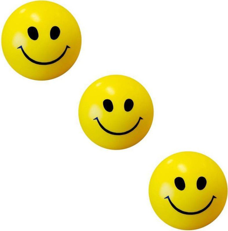 KANCHAN TOYS Smiley Ball (Pack Of Three) - 5 cm  (Yellow)