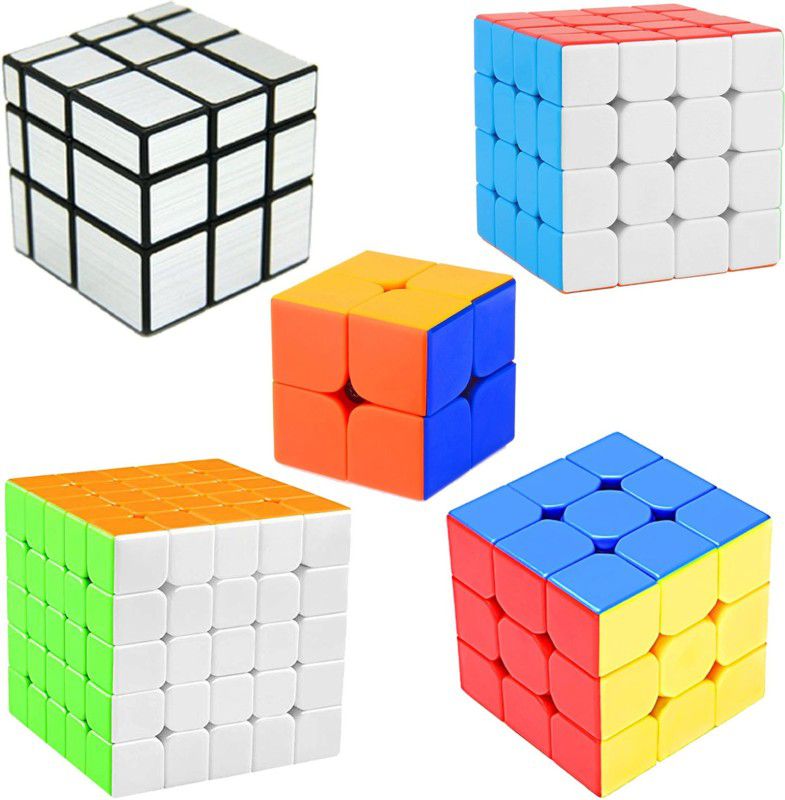 Vaniha Cube Combo of 2X2,3X3,4X4,5X5,Silver Mirror High Speed Stickerless Cube Puzzle  (5 Pieces)